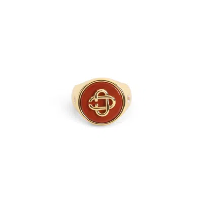 Casablanca Logo-motif Signet Ring In Gold
