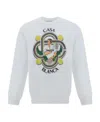 Casablanca Le Joueur Beaded Cotton Sweatshirt In White