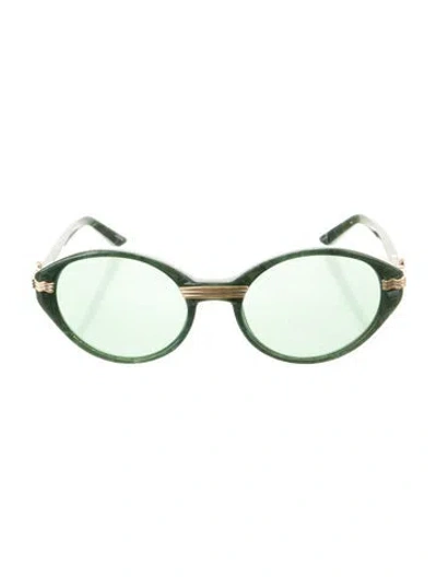 Pre-owned Casablanca Round Gradient Sunglasses In Green