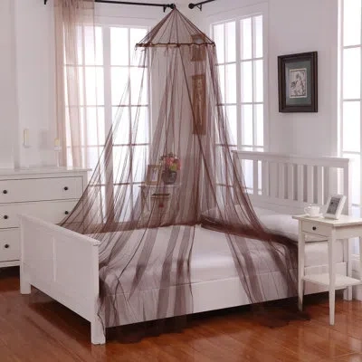 Casablanca Round Hoop Sheer Bed Canopy Net In Chocolate