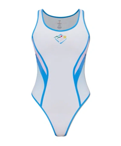 Casablanca Round Neck Swimsuit In White