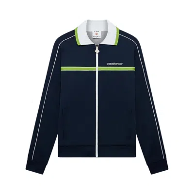 Pre-owned Casablanca Round Pique Track Jacket 'navy' | Blue | Men's Size Xl