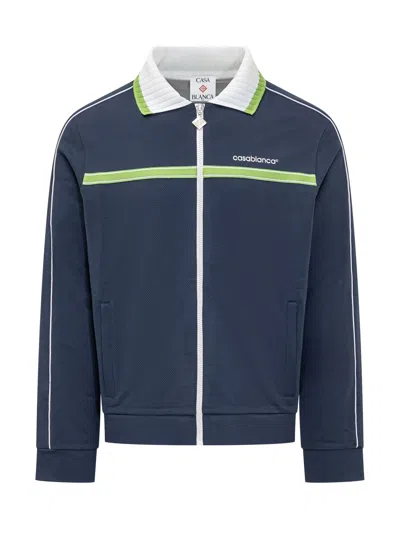 Casablanca Round Track Jacket In Blue
