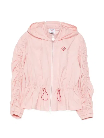 Casablanca Ruched Drawstring Jacket In Pink