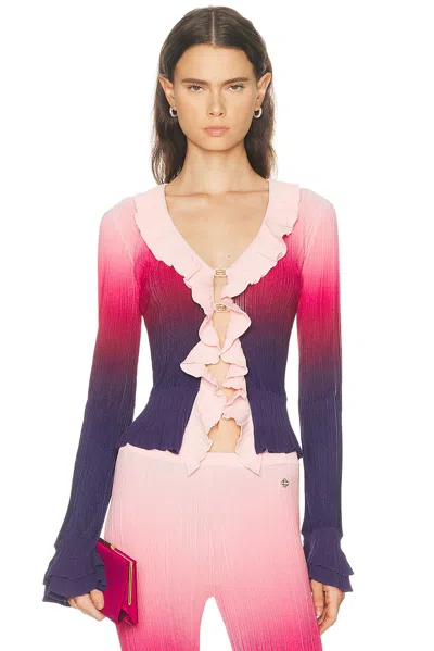 Casablanca Ruffle Top In Multi