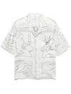 Casablanca Mens Camp-collar Short-sleeve Silk Shirt Sacred Stone In 灰色