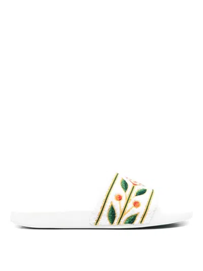 CASABLANCA EMBROIDERED TERRY SLIDER