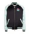 Casablanca Quilted Colour-block Satin Track Jacket In Black