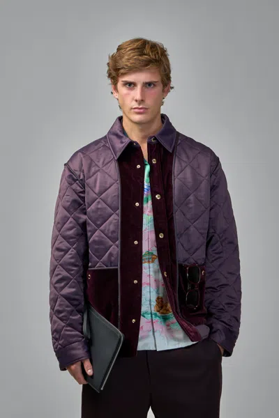Casablanca Satin Quilted Jacket In Multi