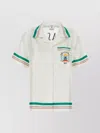Casablanca Mens Tbc Cuban-collar Graphic-pattern Silk Shirt In White