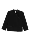 Casablanca Satin-trimmed Wrap Jacket In Black