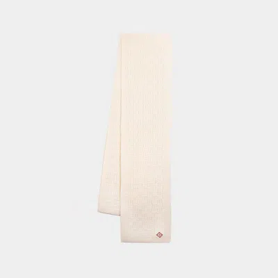 Casablanca Column Stitch Unisex Scarf In White