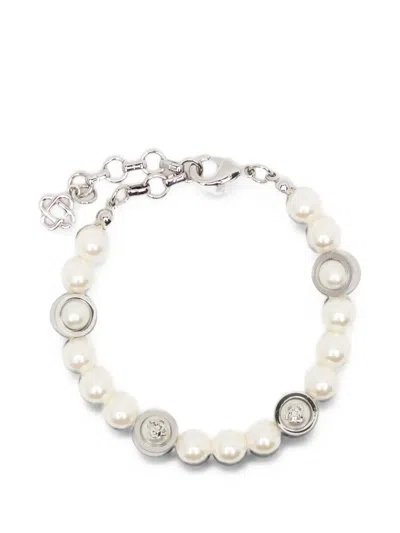 Casablanca Sci-fi Pearl Bracelet In White