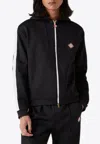 Casablanca Laurel Tape Hooded Scuba Jersey Track Jacket In Black