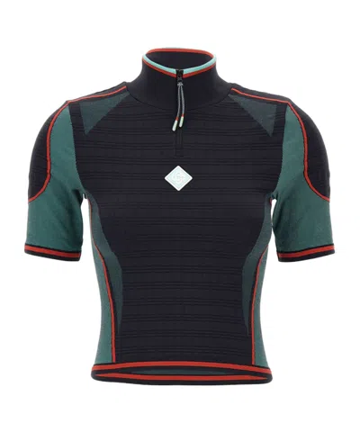Casablanca Seamless Half Zip Shirt In Blue