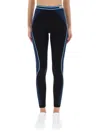 Casablanca Seamless High-waisted Leggings With Ribbed Texture Panels In Black