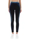 Casablanca Womens Blue Seamless Textured-panels Stretch-woven Leggings In Blue