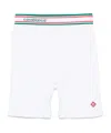 Casablanca Womens White Brand-patch Ribbed High-rise Stretch-woven Blend Shorts In White
