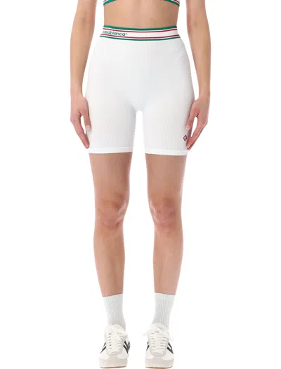Casablanca Seamless Mini Sports-inspired Shorts In White