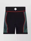 Casablanca Seamless Ribbed Stretch Shorts In Black