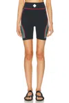 Casablanca Seamless Ribbed Stretch Shorts In Blue