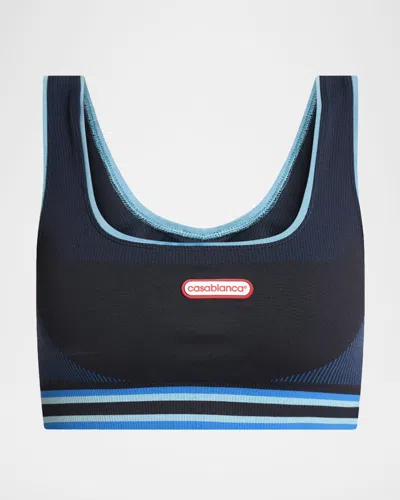 Casablanca Seamless Sports Bra In Blue