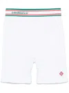 Casablanca Womens White Brand-patch Ribbed High-rise Stretch-woven Blend Shorts In White