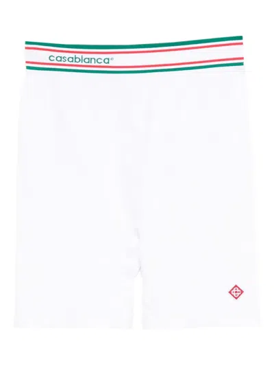 Casablanca Seamless Sports Shorts In White