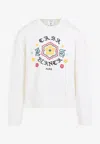 Casablanca Crewneck Sweater With Floral Embroidery In Multi