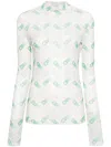 Casablanca Printed Mesh Top Pastel Ping Pong Monogram