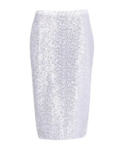 Casablanca Sequinned Midi Skirt In White