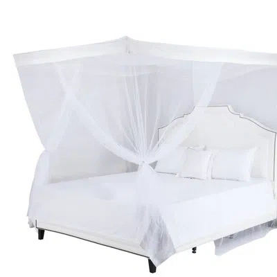 Casablanca Sheba 4 Post Hanging Mosquito Polyester Bed Canopy In White