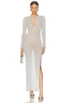 Casablanca Silver Dress W/ Cut Out Details In Silver