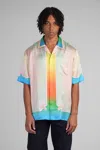 Casablanca Silk Short Sleeve Printed Shirt In Multi