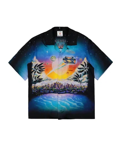 Casablanca Men's La Premonition Cuban Collar Shirt In Blue