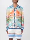 Casablanca Tennis Club Convertible-collar Printed Silk-twill Shirt In Multi