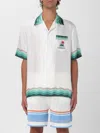 Casablanca Convertible-collar Printed Silk-twill Shirt In White