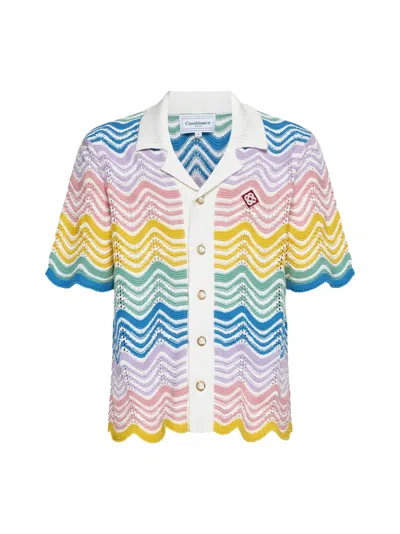 Casablanca Knit Wave Shirt Gradient In Multi