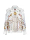 Casablanca Men's Greek Temple Du Savoir Silk Camp Shirt In Le Temple Du Savoir
