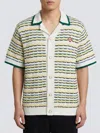 Casablanca Cotton Tuck Stitch Button-up Sweater In Multi