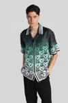 Casablanca Men Gradient Monogram Short Sleeve Silk Shirt In Multi