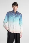 Casablanca Gradient Silk Shirt With Classic Collar In Multicolor