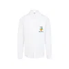 Casablanca White Shirt With Button-down Collar And Logo Embroidery On The Front In White