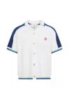Casablanca Contrasting Trims Chest Pocket Logo-embroidered Short-sleeve Button-up Shirt In Multi