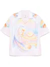 Casablanca Printed Swim Open Collar Shirt In Multicolor