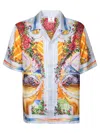 Casablanca Men's Short Sleeve Cuban Collar Shirt | Size Medium | Ums25sh00305