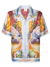 Casablanca Men's Short Sleeve Cuban Collar Shirt | Size Medium | Ums25sh00305