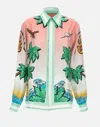 Casablanca Shirt In Pure Silk With Graphic Print