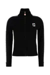 Casablanca Wool Cardigan With High Collar And Stripes In Black