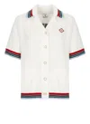 Casablanca Womens Sporty Faux Crochet Cotton-knit Shirt White In Neutral